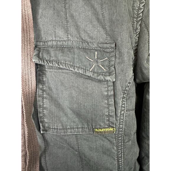 Horny Toad Blue Zip Up Pockets Hooded Lined Army Utility Jacket Size Large - Picture 4 of 7